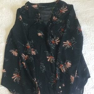 Banana republic sheer long sleeve blouse